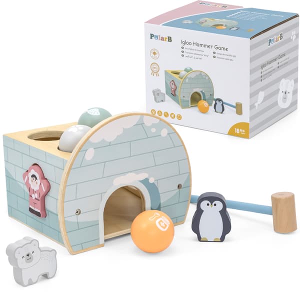 VIGA PolarB Træ-iglo-punch med hammerfigurer og sorterer