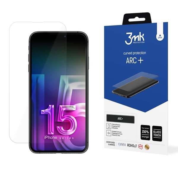 3MK ARC+ -kalvo iPhone 15 Plus 6.7\" koko näytön kalvo