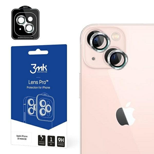 Kameraglas til iPhone 13 mini 9H til objektiv i 3mk Lens Protection Pro-serien - Sølv