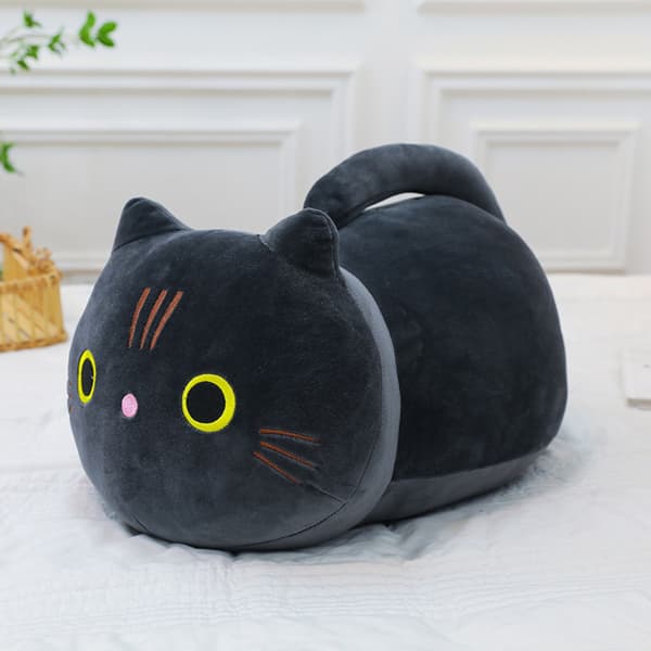 Plys Maskot Kæledyr Kat Med Lang Hale Sort 40cm