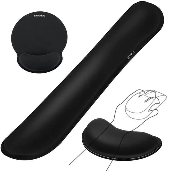 Set med ergonomiska Strado-dynor i stål - 3 delar (svart)
