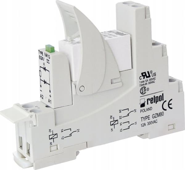 Relpol Interface Relæ 2P AC1 8 A/250 V DC1 - 8 A/24 V AgNi PI84-024AC-M91G-MS-2012 862191