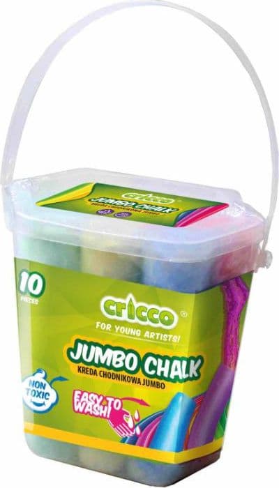 Färgglad krita Jumbo Hink 10st CRICCO