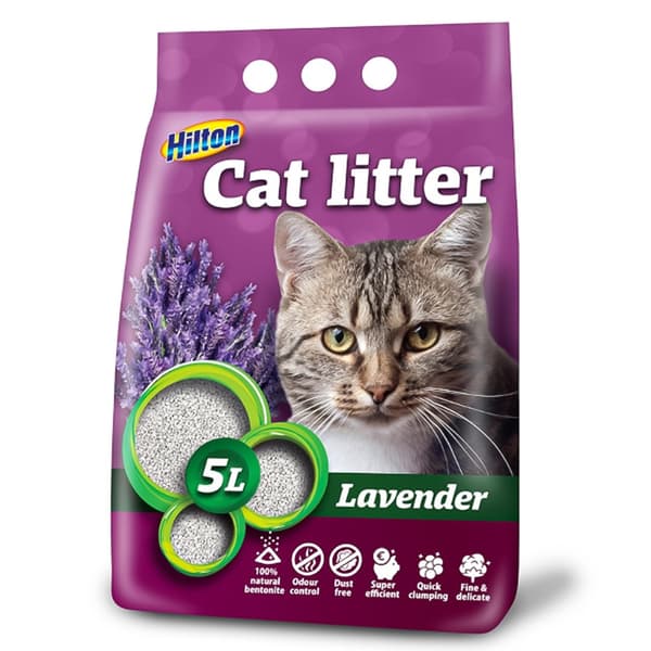 HILTON Lavendel - bentonitkattströ - 5 l
