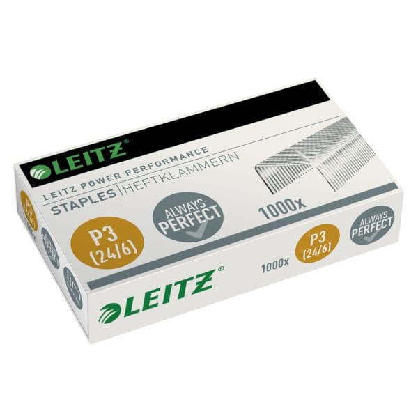 Leitz Power Performance P3 - hæfteklammer - 24/6 - 6 mm - pakke med 1000