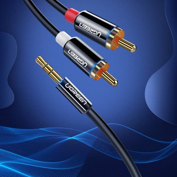 UGREEN LYDKABEL 3,5 MM MINI JACK - 2RCA 3M SORT (10590)