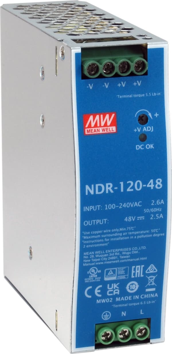 LevelOne POW-4842 virtalähdeyksikkö 120 W Sininen, Hopea