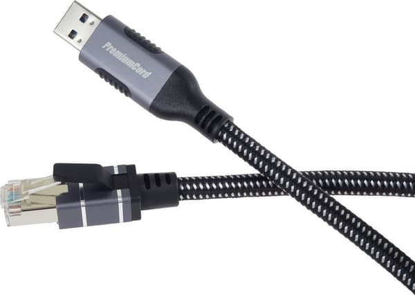 PremiumCord USB3.2 til LAN RJ45 10/100/1000 Ethernet-kabel, 2m