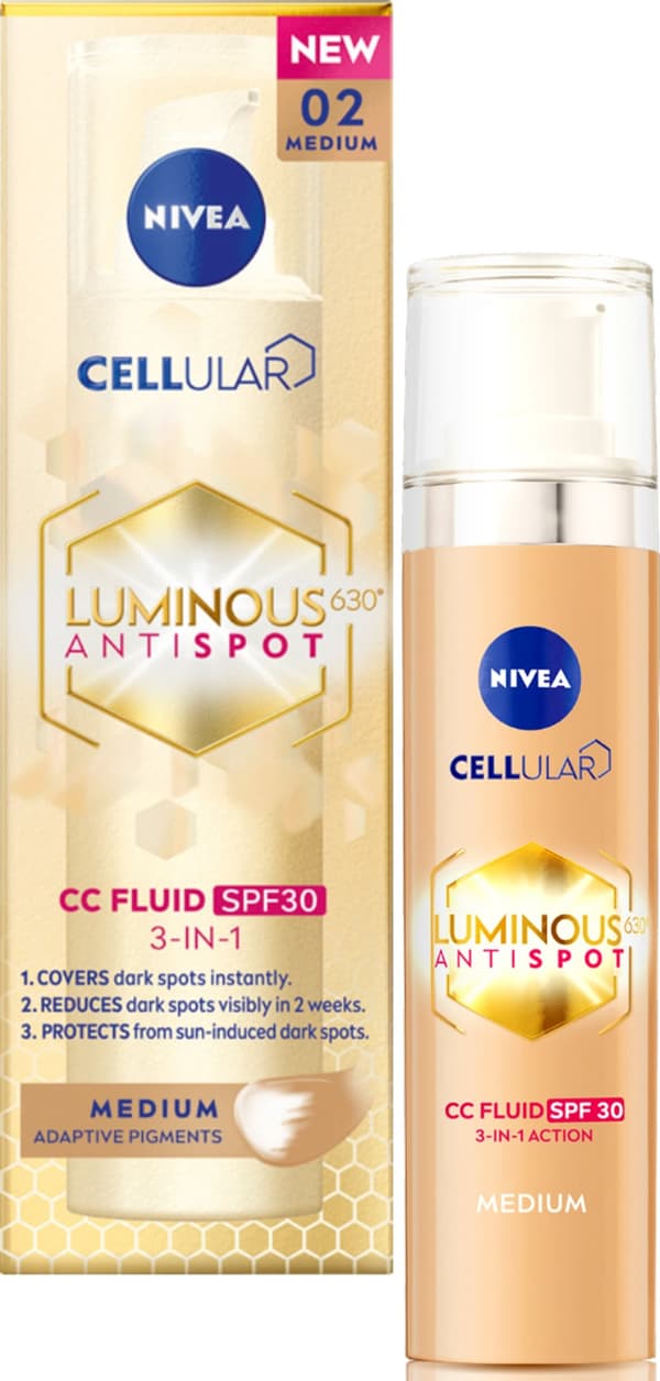 Nivea_Luminous 630 CC Fluid 3in1 SPF30+ Kasvomeikkivoide 02 Medium 40ml