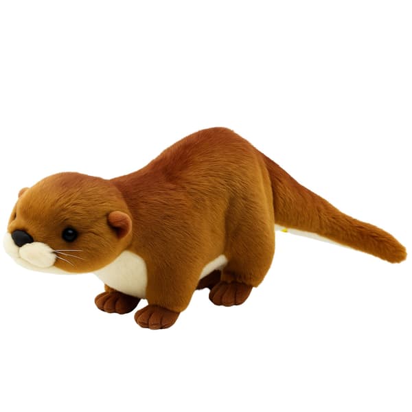 Plys Maskot Tøjdyr Odder Hvid Brun 50cm