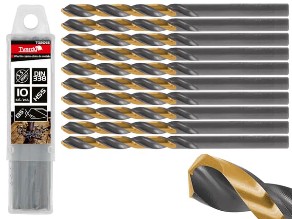 Sort og guld bor til metal HSS 5.50mm (10/100/1000)