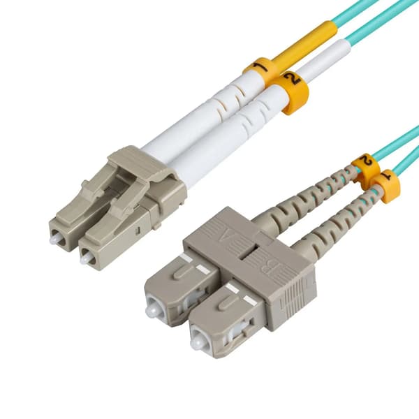 MicroConnect LC/UPC-SC/UPC 2m OM3 Fiber Patchkabel MM Duplex LSZH, OD: 2mm, 0.3dB Aqua