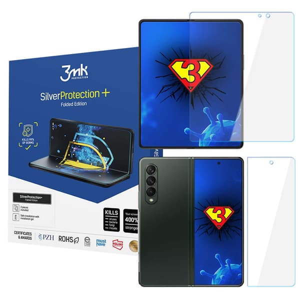 3MK Silver Protect + Sam Galaxy Z Fold 3 5G märkäasennettava antimikrobinen kalvo