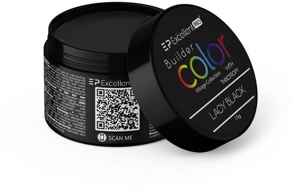 EXCELLENT PRO_Builder Color With Thixotropy rakennusgeeli Lacy Black 15g