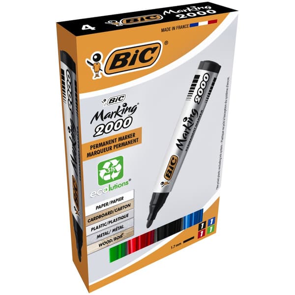 PERMANENTE MARKØRER BIC 2000 4 FARVER