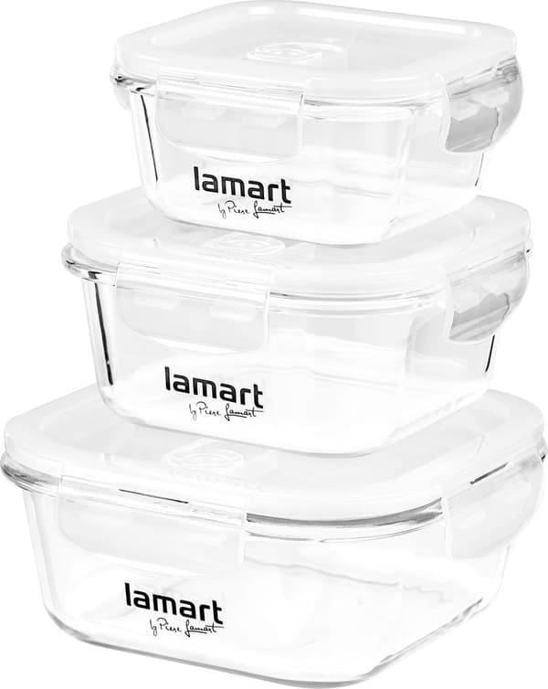 LAMART LAMART Set med 3 glasbehållare 3 ST. BURK (LT 6012)