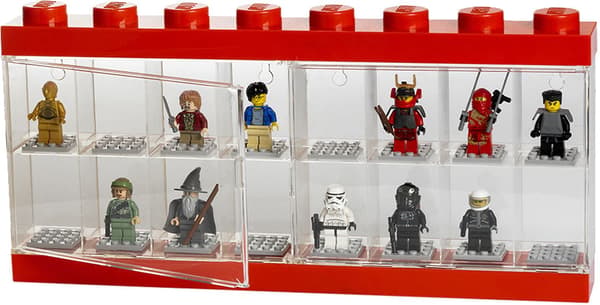 Lego Minifigur Vitrine til 16 Figurer rød