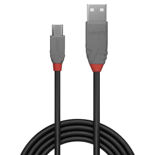 Lindy 0,5M USB 2.0 Typ A till Micro-B-kabel, Anthra Line