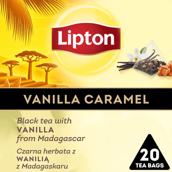 Lipton Te LIPTON, pyramider, svart, vanilj, 20 påsar