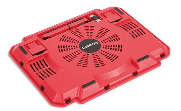 OMEGA LAPTOP KØLEPLADE KØLEPLADE ICE BOX RØD 14CM BLÆSER USB PORT [41907] TE