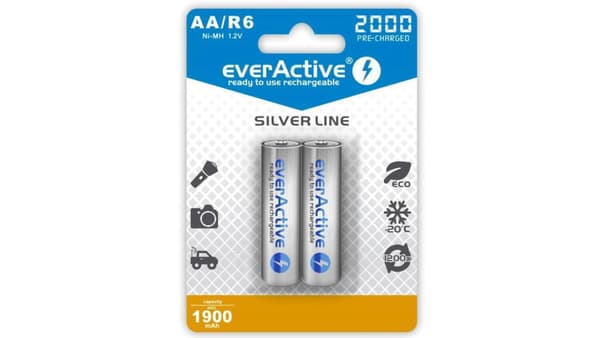 EVERACTIVE AA GENOPLADELIGT BATTERI 2000MAH - 2 STK EVHRL6-2000