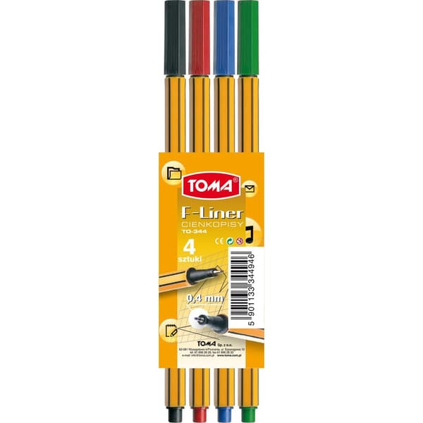 F-Liner 4 farver TOMA fineliner
