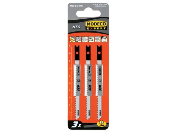 Modeco Stiksavklinger med U-skaft 100mm 3 stk. - MN-65-197