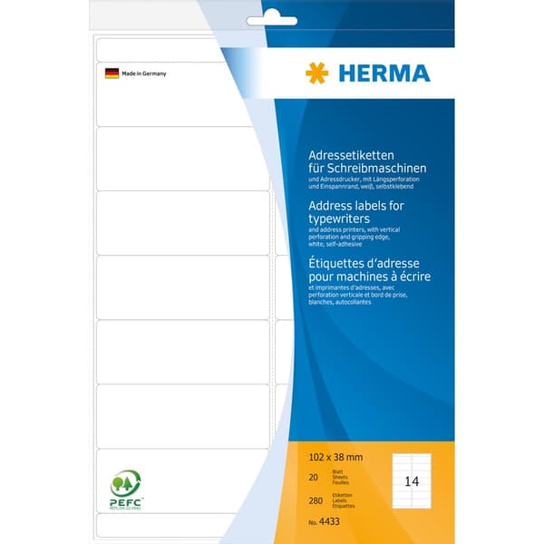 HERMA - adresseetiketter - mat - 280 e