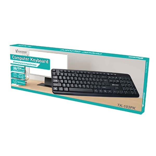 VAKOSS TK-103PK USB-tastatur med ledning, sort
