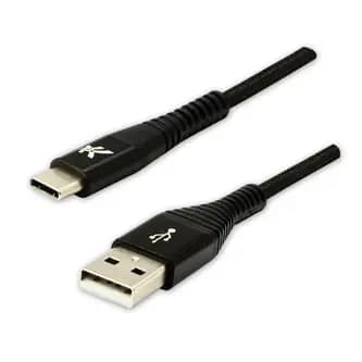 USB Logo USB-A-kabel - USB-C 1 m sort