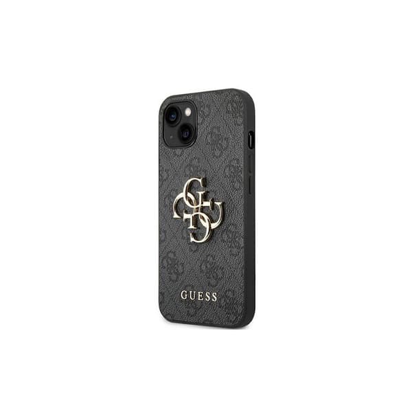 Guess 4G Big Metal Logo -kotelo iPhone 14 Prolle - Harmaa