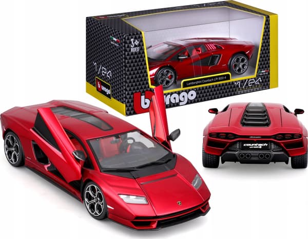*BBURAGO metal, 1:24, LAMBORGHINI COUNTACH, rød.