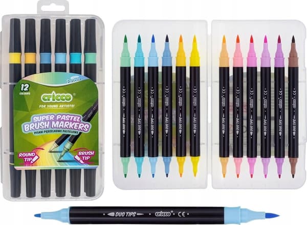 Pastel dobbeltsidede pedalpenne 12 farver