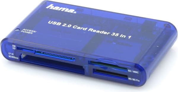 Hama USB 2.0 Multi-kortläsare 35 i 1, blå