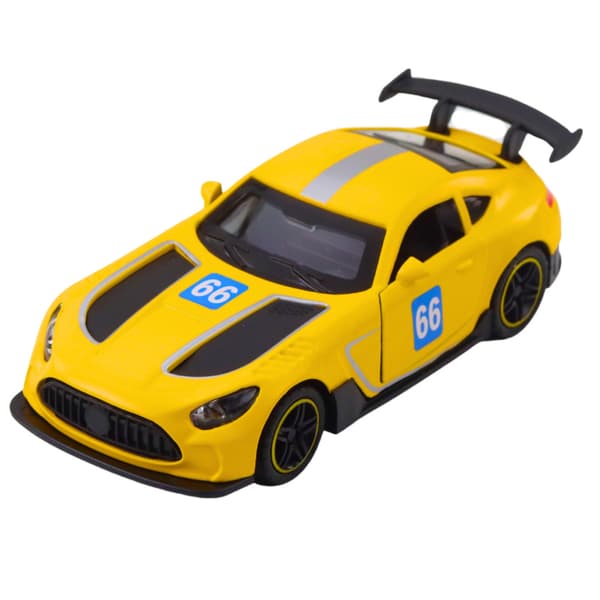 Racerbil Metal Træk-op Åbningsdøre Gul 1:43