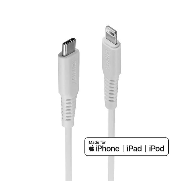 Lindy 0.5M USB C til Lightning-kabel Hvid