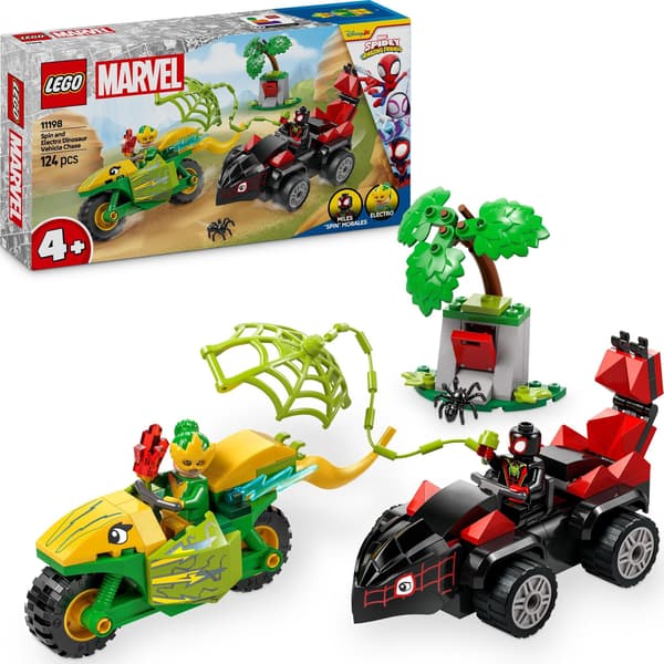 LEGO® Spin og Electro Dinosaur Køretøjsjagt 11198, 124 dele