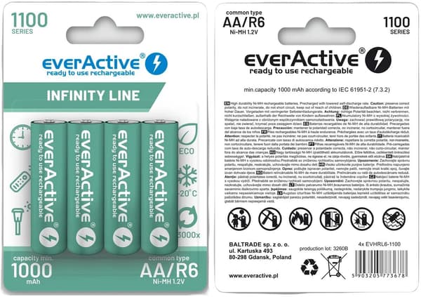 R6 4BL AKKU EverActive 1100! infinity line