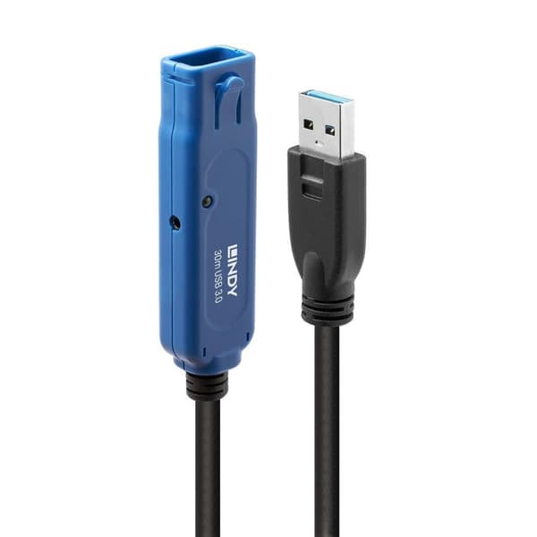 Lindy 43362 USB-kabel 30 m USB 3.2 Gen 1 (3.1 Gen 1) USB A Sort, Blå