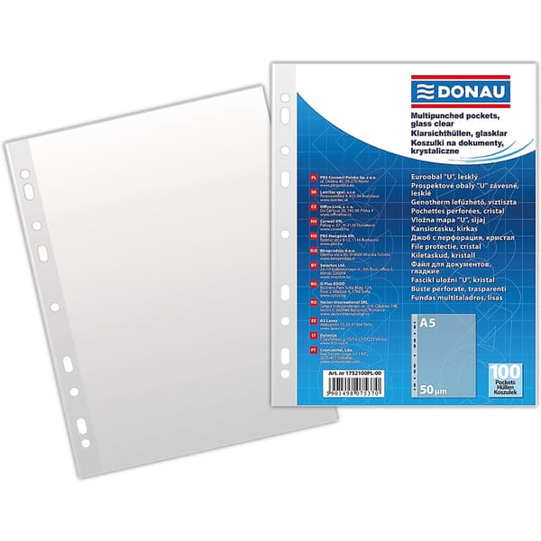 Donau Crystalline Dokumentfickor A5 50mic. 100st (1752100PL-00)