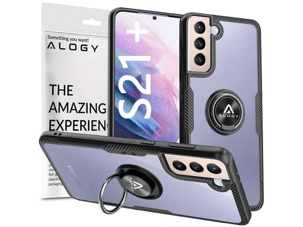 Etui Alogy Ring Holder Clear Armor til Samsung Galaxy S21 Plus sort