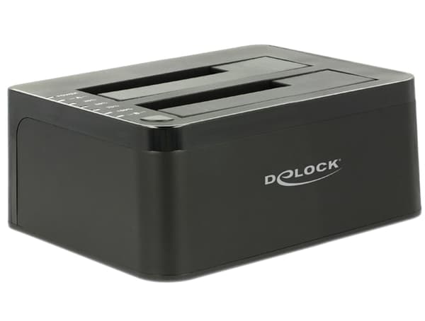 HDD DOCKNINGSSTATION DELOCK SATA DUBBEL 2.5” +3.5” HDD USB 3.0 +STRÖMADAPTER