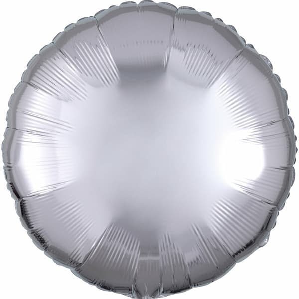 Metallisk sølvfolieballon rund 43cm 9914086