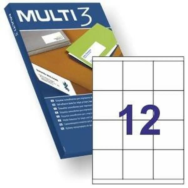 Liimat/etiketit MULTI 3 70 x 67,7 mm A4 100 Levyt