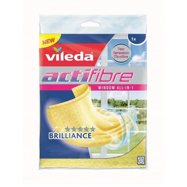 Rengöringsduk Vileda Actifibre 168890 Glas Gul Mikrofiber