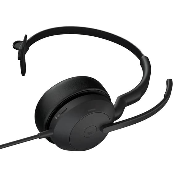 Evolve2 50 (musta, Microsoft Teams -versio, Bluetooth 5.2, USB-C ja USB-A, mono)