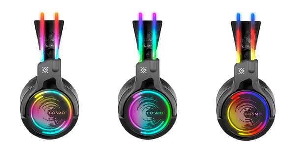 Hörlurar med mikrofon Defender COSMO PRO 7.1 VIRTUAL SOUND belyst Gaming USB RGB + SPEL