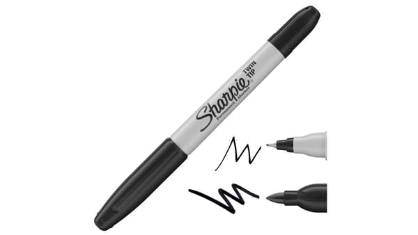 Permanent marker dobbeltsidet 2i1 sort 0,5-1,0 mm Sharpie Twin Tip