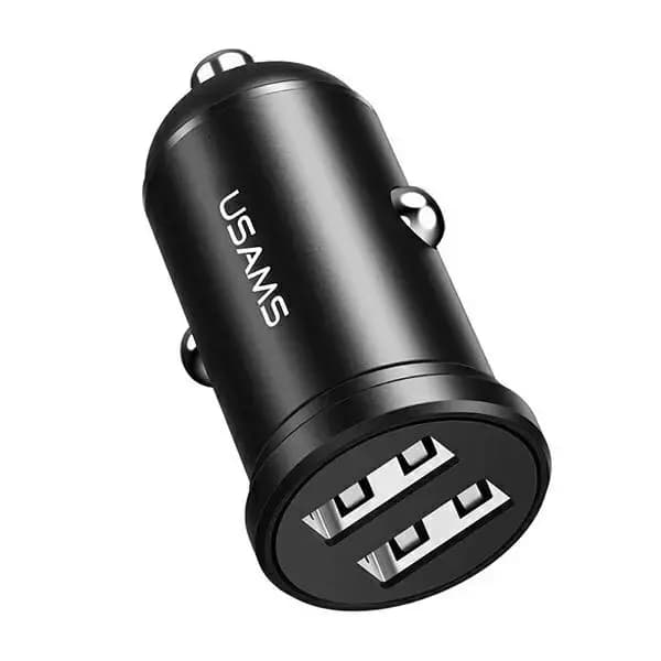 USAMS 2xUSB 2.4A Mini autolaturi musta/musta CC114TC01 (US-CC114)