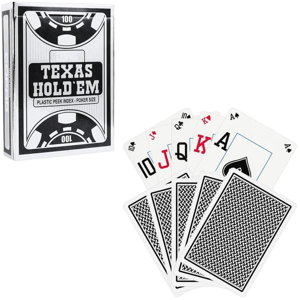 Texas Hold'em kort sølv/sort CARTAMUNDI